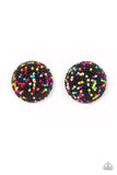kaleidoscope-sky-black-post earrings-paparazzi-accessories