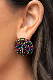 Kaleidoscope Sky - Black Post Earrings - Paparazzi Accessories