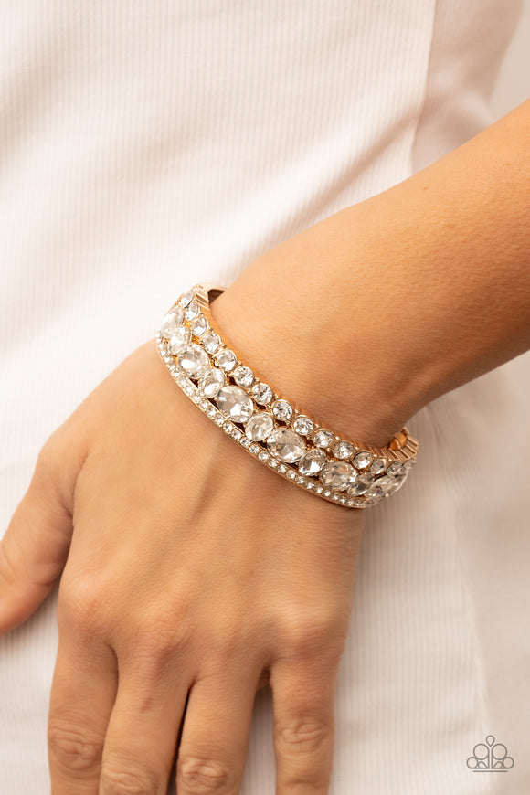 Mega Megawatt - Gold Bracelet - Paparazzi Accessories