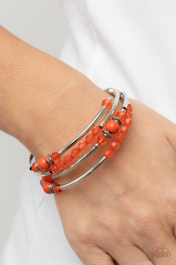 Whimsically Whirly - Orange Bracelet - Paparazzi Accessories