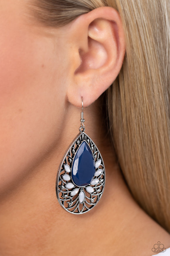Floral Fairytale - Blue Earrings - Paparazzi Accessories