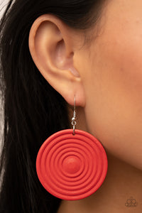 Caribbean Cymbal - Red Earrings - Paparazzi Accessories