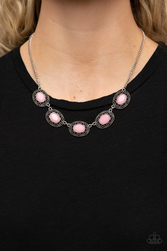 Sunshiny Shimmer - Pink Necklace - Paparazzi Accessories