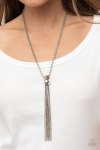 Metallic MESH-Up - Silver Necklace - Paparazzi Accessories