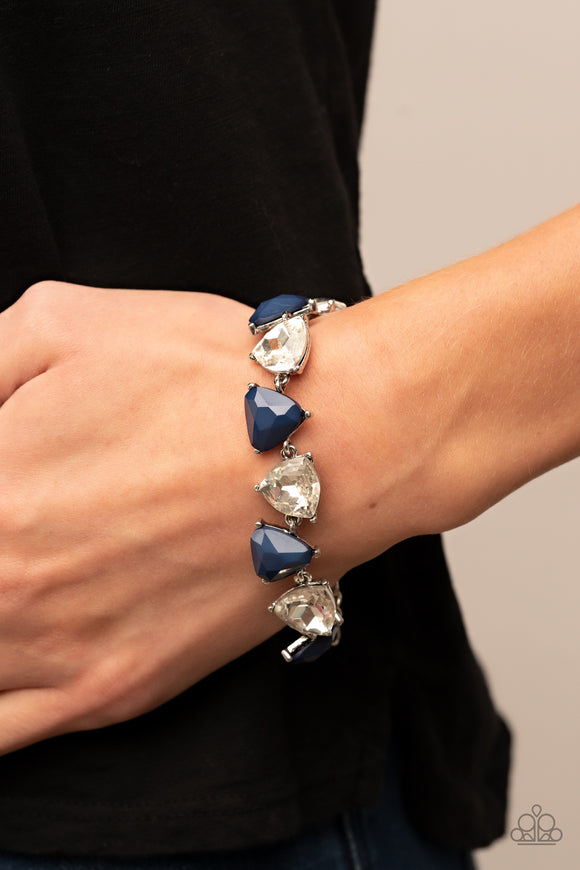 Pumped up Prisms - Blue Bracelet - Paparazzi Accessories