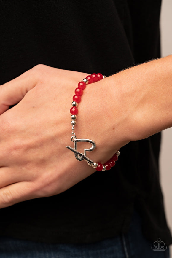 Following My Heart - Red Bracelet - Paparazzi Accessories