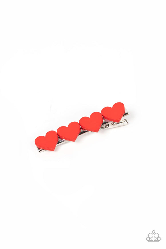 Sending You Love - Red Hair Clip - Paparazzi Accessories