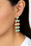 Rustic Reverie - Blue Post Earrings - Paparazzi Accessories