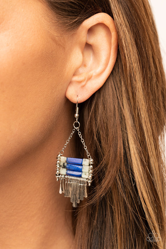 Riverbed Bounty - Blue Earrings - Paparazzi Accessories