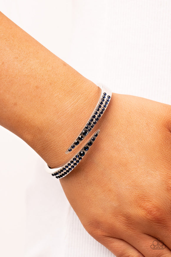 Sideswiping Shimmer - Blue Bracelet - Paparazzi Accessories