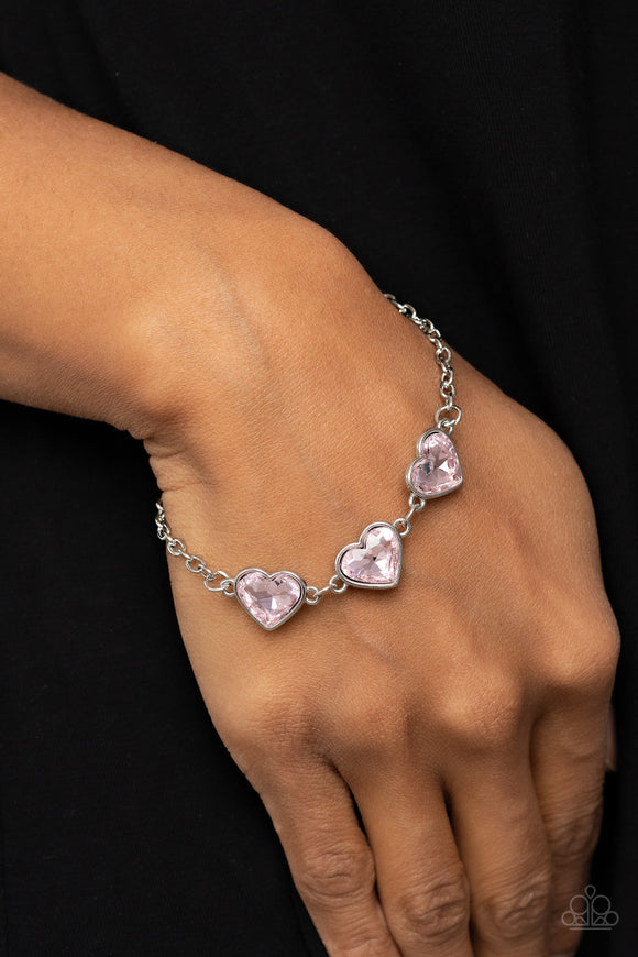 Little Heartbreaker - Pink Bracelet - Paparazzi Accessories