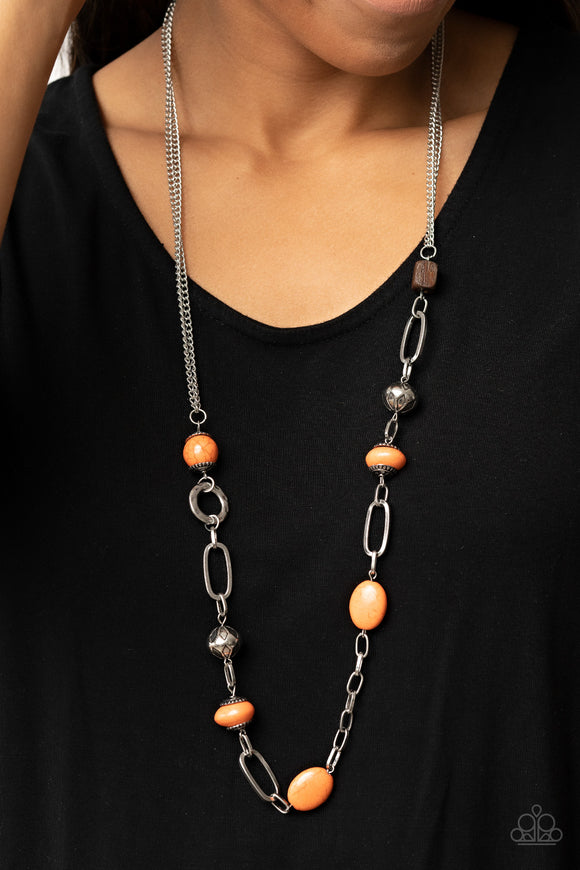 Barefoot Bohemian - Orange Necklace - Paparazzi Accessories