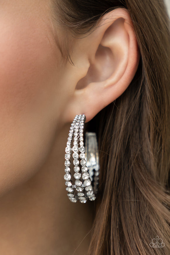 Cosmopolitan Cool - White Earrings - Paparazzi Accessories