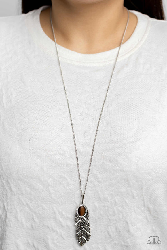 Pure QUILL-Power - Brown Necklace - Paparazzi Accessories