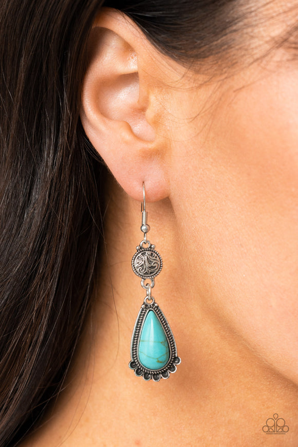 Montana Mountains - Blue Earrings - Paparazzi Accessories
