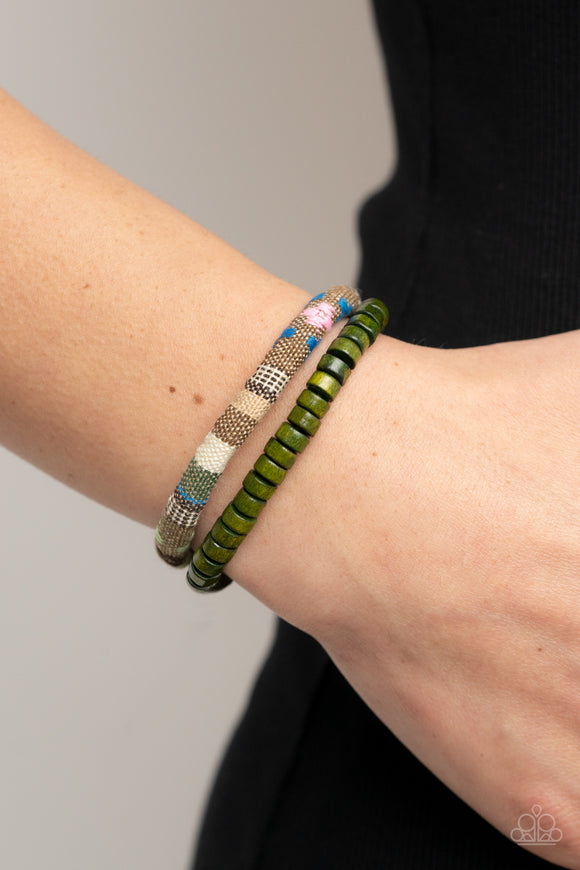 Pack your Poncho - Green Bracelet - Paparazzi Accessories