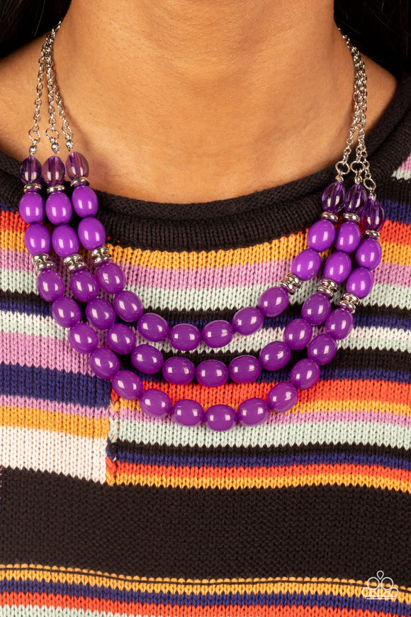 Coastal Cruise - Purple Necklace - Paparazzi Accessories