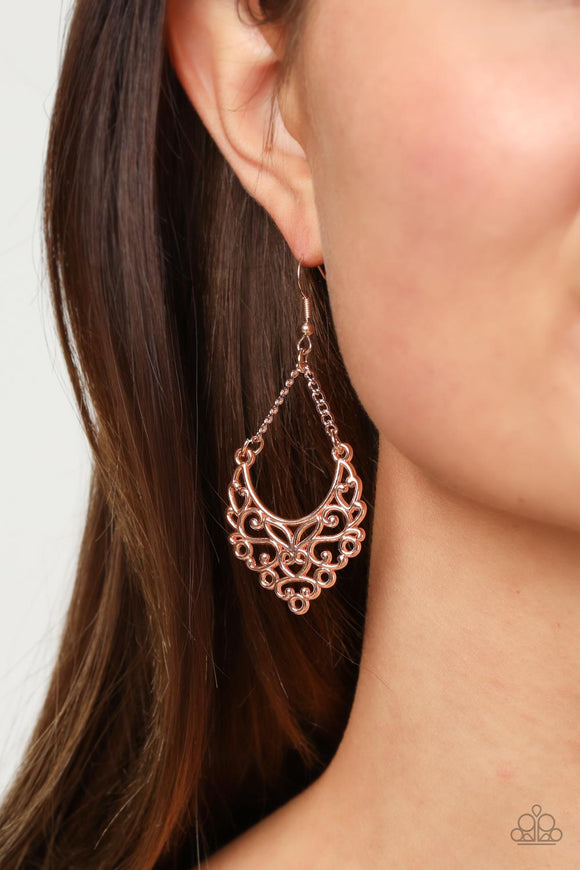 Sentimental Setting - Rose Gold Earrings - Paparazzi Accessories