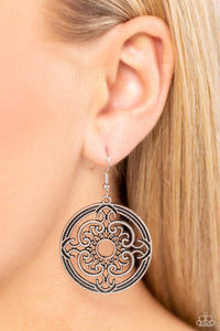 Mandala Meditation - Silver Earrings - Paparazzi Accessories