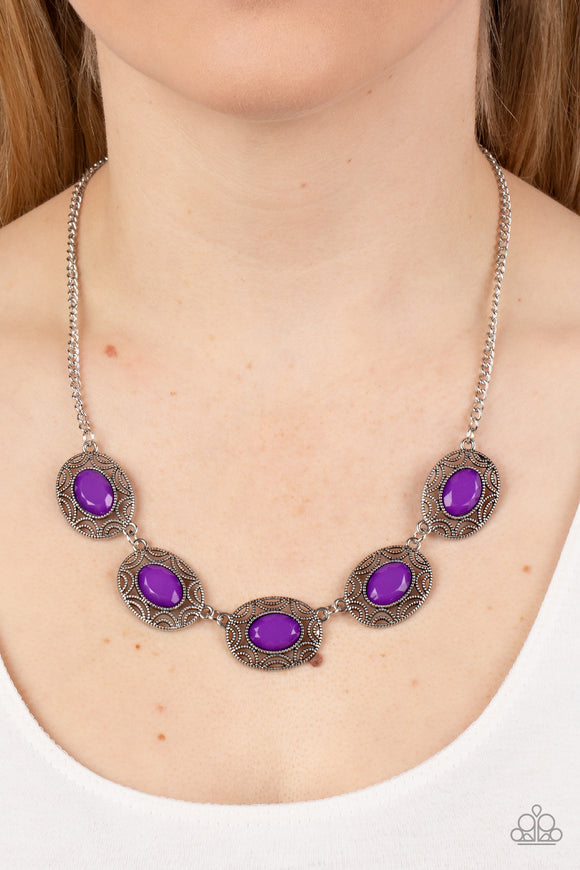 Sunshiny Shimmer - Purple Necklace - Paparazzi Accessories