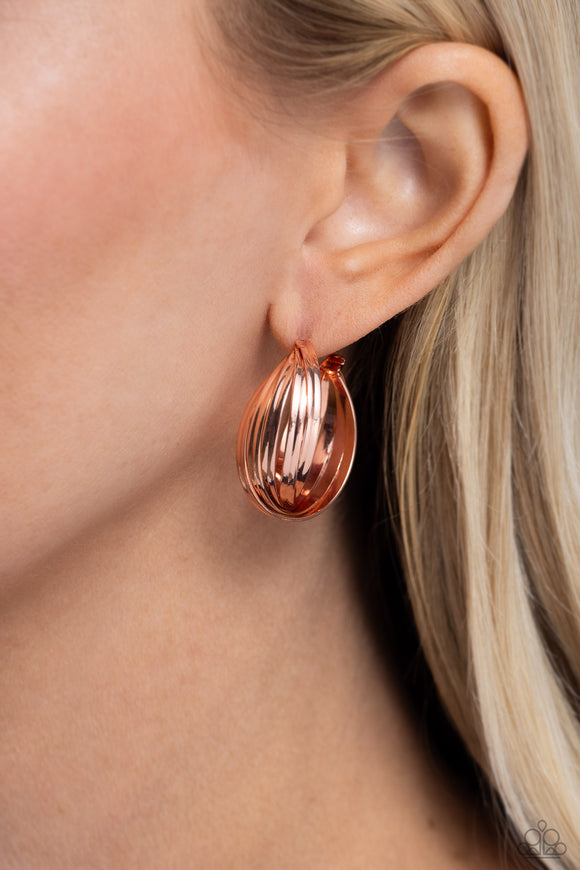 Curvy and Worthy - Copper Earrings - Paparazzi Accessories