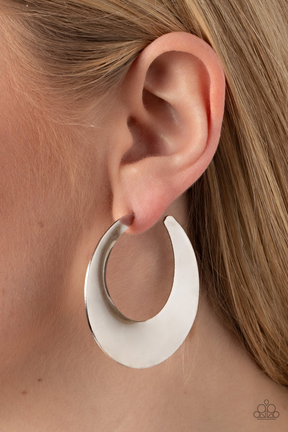Power Curves - Silver Earrings - Paparazzi Accessories