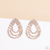 Take a POWER Stance - Gold Post Earrings - Paparazzi Accessories