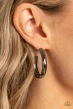 Champion Curves - Black Earrings - Paparazzi Accessories