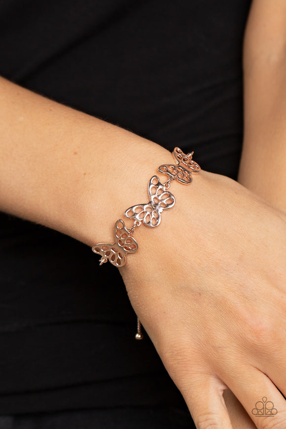 Put a WING on It - Rose Gold Bracelet - Paparazzi Accessories