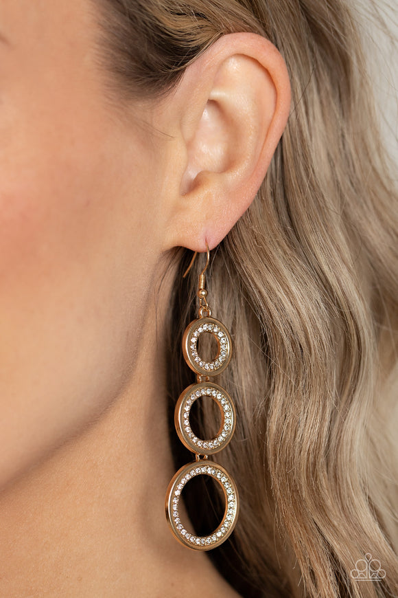 Shimmering in Circles - Gold Earrings - Paparazzi Accessories