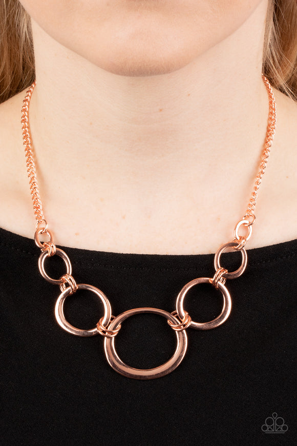 Short Circuit - Copper Necklace - Paparazzi Accessories