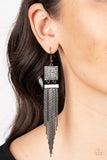 Dramatically Deco - Black Earrings - Paparazzi Accessories