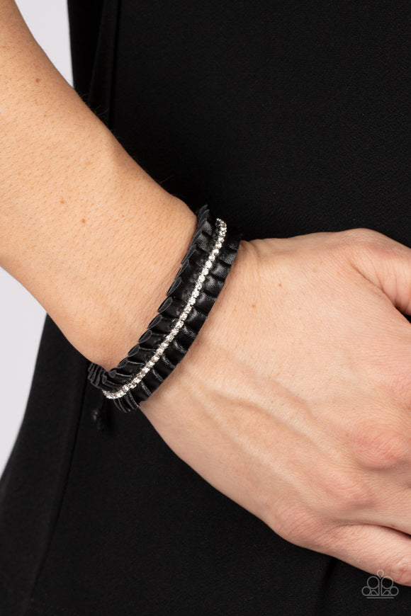 Pretty, Pretty PLEATS - Black Bracelet - Paparazzi Accessories