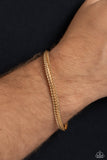 Cable Train - Gold Mens Bracelet - Paparazzi Accessories