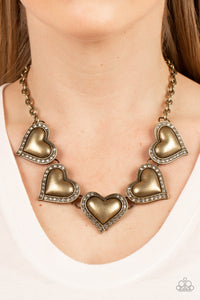 Kindred Hearts - Brass Necklace - Paparazzi Accessories