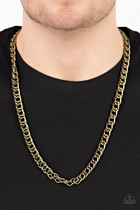 Pro League - Brass Mens Necklace - Paparazzi Accessories