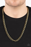 Pro League - Brass Mens Necklace - Paparazzi Accessories