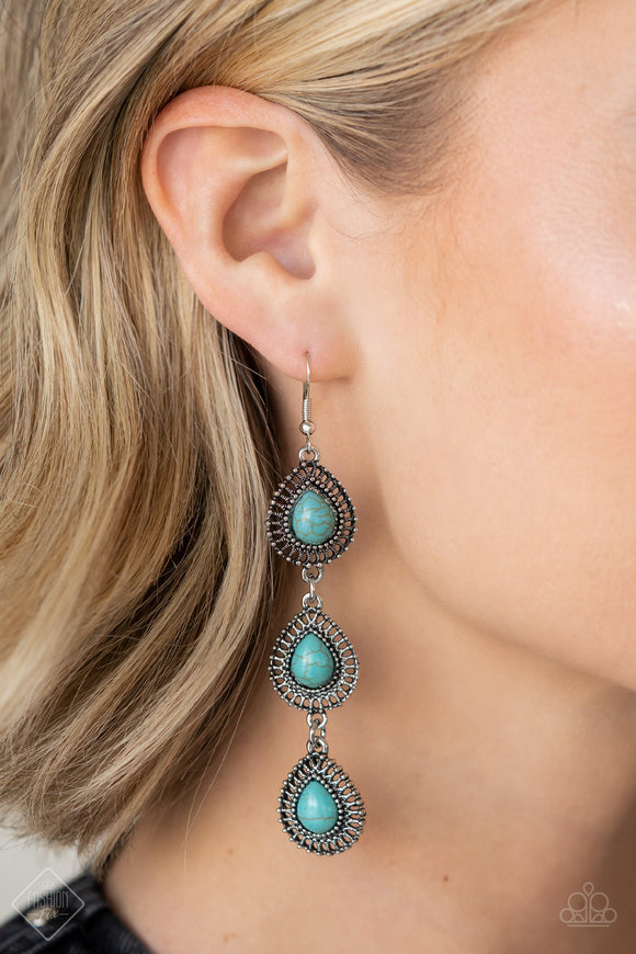 Desertscape Dweller - Blue Earrings - Paparazzi Accessories