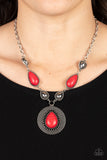 Saguaro Soul Trek - Red Necklace - Paparazzi Accessories