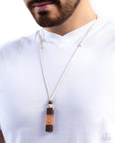 Timber Totem - Orange Necklace - Paparazzi Accessories