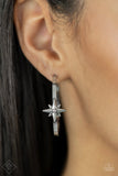 Lone Star Shimmer - White Earrings - Paparazzi Accessories