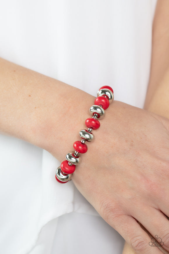 Stone Age Aesthetic - Red Bracelet - Paparazzi Accessories