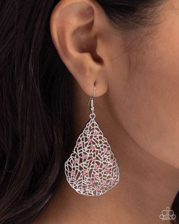 Stargazing Glamour - Pink Earrings - Paparazzi Accessories