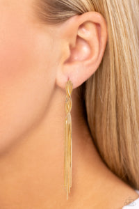 Ropin Rodeo Queen - Gold Post Earrings - Paparazzi Accessories