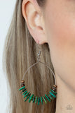 Hawaiian Kiss - Green Earrings - Paparazzi Accessories