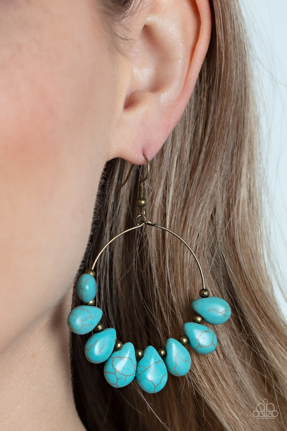 Canyon Quarry - Brass Earrings - Paparazzi Accessories