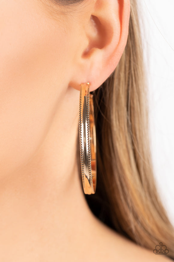 Monochromatic Magnetism - Gold Earrings - Paparazzi Accessories