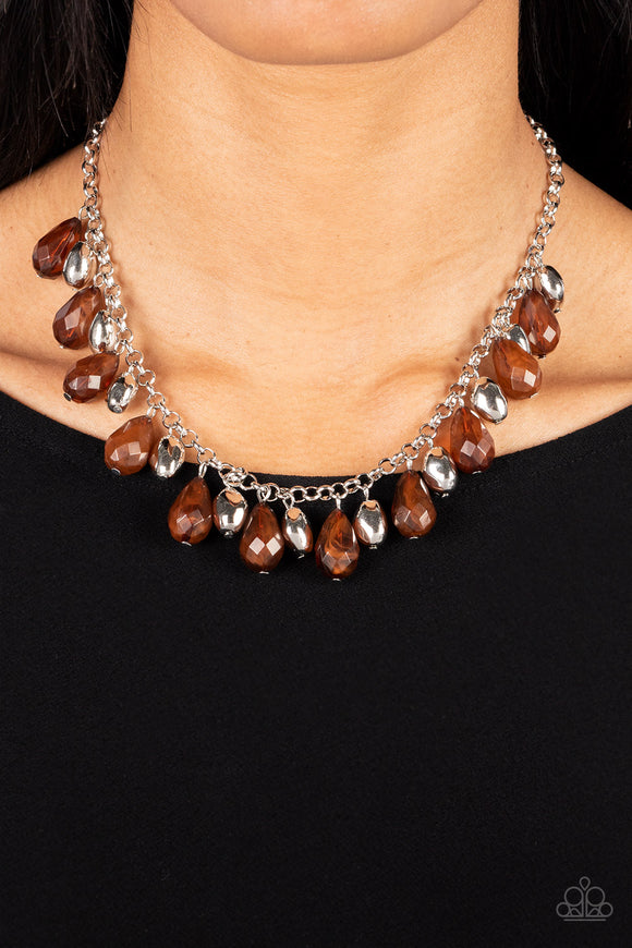 Summertime Tryst - Brown Necklace - Paparazzi Accessories