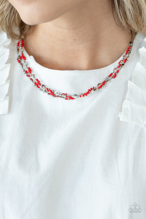 Explore Every Angle - Red Necklace - Paparazzi Accessories