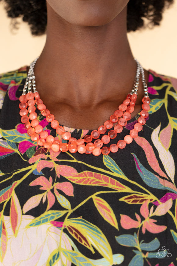 Pacific Picnic - Orange Necklace - Paparazzi Accessories